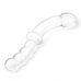 Стеклянный двусторонний фаллоимитатор 12,5’’ Girthy Double Sided Dong With Anal Bead Grip Handle - 32 см.