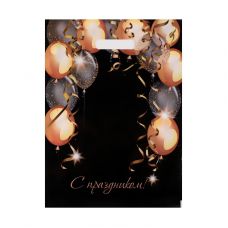 Пакет с вырубной ручкой и принтом в виде шариков (30х40 см) Пакет с вырубной ручкой и принтом в виде шариков (30х40 см)