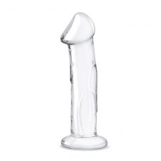 Прозрачный стеклянный фаллоимитатор 6’’ Glass Dildo With Veins   Flat Base - 15,2 см.