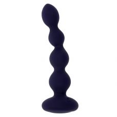 Фиолетовые анальные бусы с вибрацией и вращением Pleasure Orbit - 17,8 см.