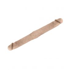 Телесный двусторонний фаллоимитатор Knock-Knock - 38,5 см.