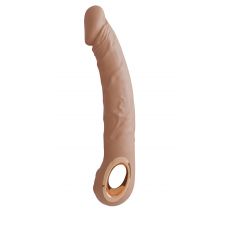 Телесный перезаряжаемый реалистичный вибратор Relax - 22 см.