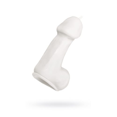 Белая свеча в форме пениса - 47 гр.