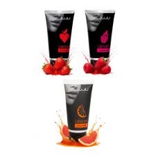 Набор из 3 съедобных лубрикантов JUJU (клубника, малина, грейпфрут)