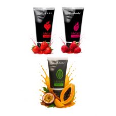 Набор из 3 съедобных лубрикантов JUJU (клубника, малина, тропические фрукты)