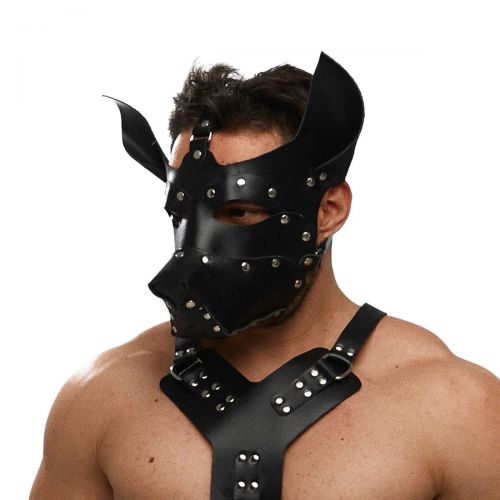 Черная кожаная маска «Собака» Черная кожаная маска «Собака»