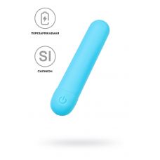 Голубая силиконовая перезаряжаемая вибропуля Murr - 10 см.