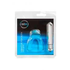 Голубая капа с вибропулей для оральных ласк