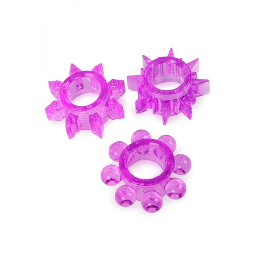 Набор из 3 лиловых эрекционных колец различной формы Набор из 3 лиловых эрекционных колец различной формы