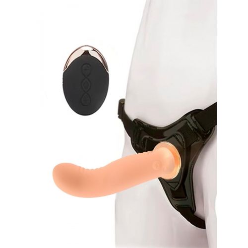Женский вибрострапон со съемной насадкой и пультом ДУ Женский вибрострапон со съемной насадкой и пультом ДУ