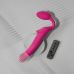 Ярко-розовый безремневой страпон Strap-on-me Vibrating Bendable Strap-On size L