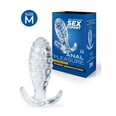 Прозрачная анальная пробка с шишечками - 8 см. Прозрачная анальная пробка с шишечками - 8 см.
