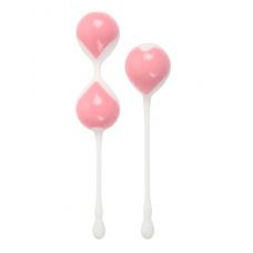 Набор розово-белых вагинальных шариков: двойные и одинарный Набор розово-белых вагинальных шариков: двойные и одинарный