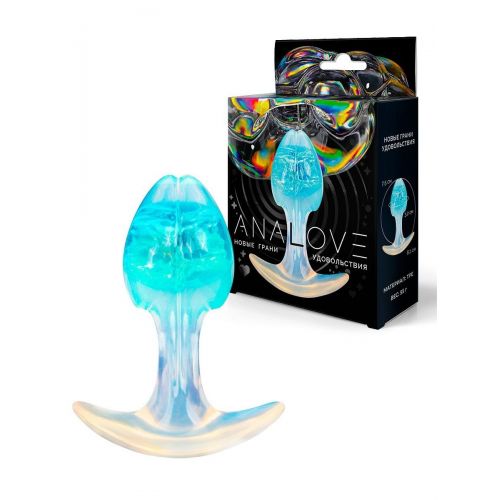 Голубоватая анальная пробка - 8,2 см. Голубоватая анальная пробка - 8,2 см.