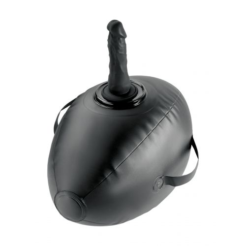 Черный надувной мяч с платформой для фиксации дилдо Body Dock Inflatable Love Ball