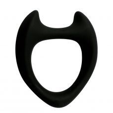 Черное эрекционное кольцо с рожками Wooomy Toro M