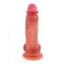 Телесный силиконовый фаллоимитатор на присоске - 19 см.