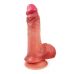 Телесный силиконовый фаллоимитатор на присоске - 22,5 см.