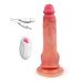 Телесный вибратор-реалистик с пультом ДУ - 23 см.