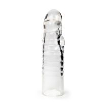 Прозрачная закрытая насадка на член - 15 см.