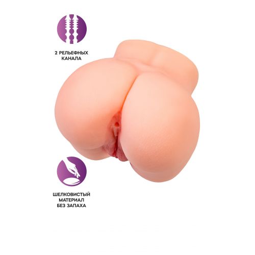 Реалистичный мастурбатор в форме попки с двумя любовными входами