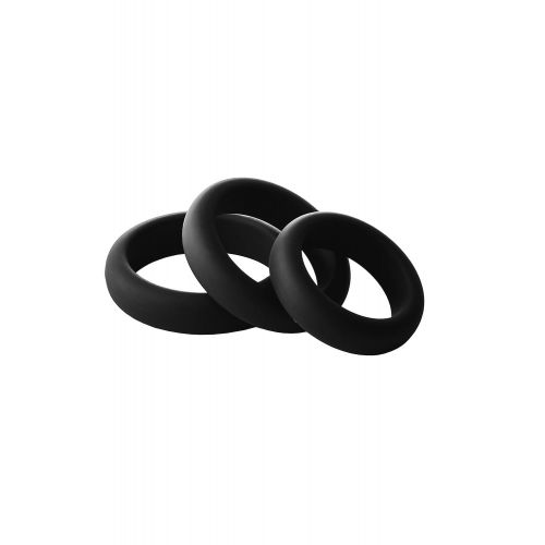Набор из 3 черных эрекционных колец Smooth Silicone Cockring Pack