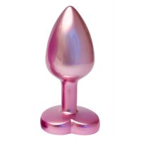 Розовая анальная пробка с кристаллом-сердцем Pearl Pink Plug Small