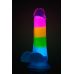 Яркий люминесцентный фаллоимитатор Rainbow Rave - 16,5 см.