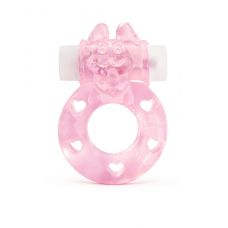 Розовое эрекционное виброкольцо в форме зайчика