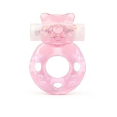 Розовое эрекционное виброкольцо в форме мишки