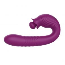 Фиолетовый вибратор Selove Campanula с вращающимся стимулятором клитора - 18,2 см. Фиолетовый вибратор Selove Campanula с вращающимся стимулятором клитора - 18,2 см.