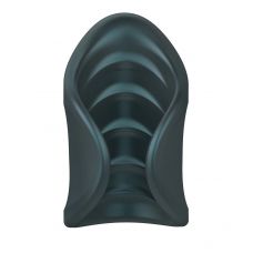 Серый сквозной мастурбатор с вибрацией Manwan Starter