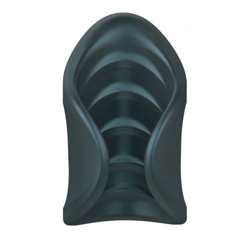 Серый сквозной мастурбатор с вибрацией Manwan Starter