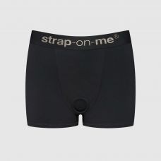 Черные трусики-боксеры для фиксации насадок Strap-on-me Harness Lingerie Allure - size M