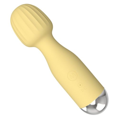 Желтый мини-вибратор с шаровидной головкой Желтый мини-вибратор с шаровидной головкой