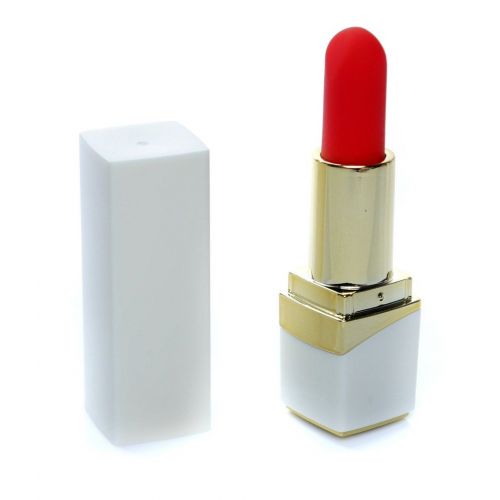 Белый мини-вибратор в форме помады Белый мини-вибратор в форме помады