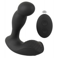 Черный вибростимулятор простаты RC Prostate Massager - 13,1 см.