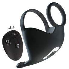 Черная вибронасадка для эрекции и стимуляции мошонки Cock ring with RC ball massager Черная вибронасадка для эрекции и стимуляции мошонки Cock ring with RC ball massager