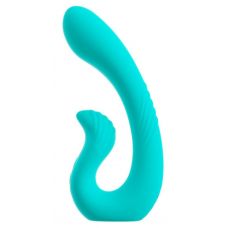 Бирюзовый вибратор NAIRA Dual Heads Vibrator - 17,5 см.