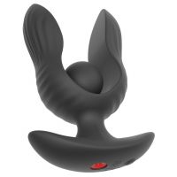 Черная расширяющаяся анальная пробка с вибрацией RC Inflatable Expander Plug with Vibration