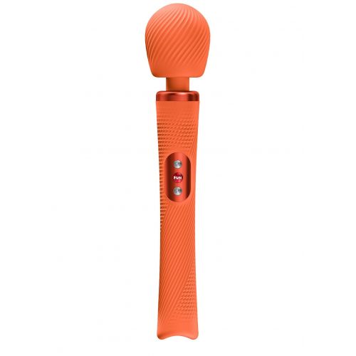 Оранжевый жезловый вибромассажер Vim Vibrating Wand - 31,3 см.