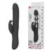 Черный вибратор-кролик Byron с движущимися шариками - 25 см.