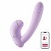 Сиреневый вибратор с возвратно-поступательными движениями и нагревом Minaka