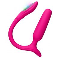 Розовый анальный вибратор с клиторальной стимуляцией Lush Anal