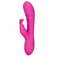 Розовый силиконовый вибратор-кролик