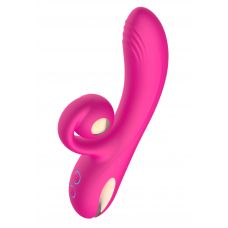 Розовый вибратор-кролик с функцией вращения ствола Розовый вибратор-кролик с функцией вращения ствола