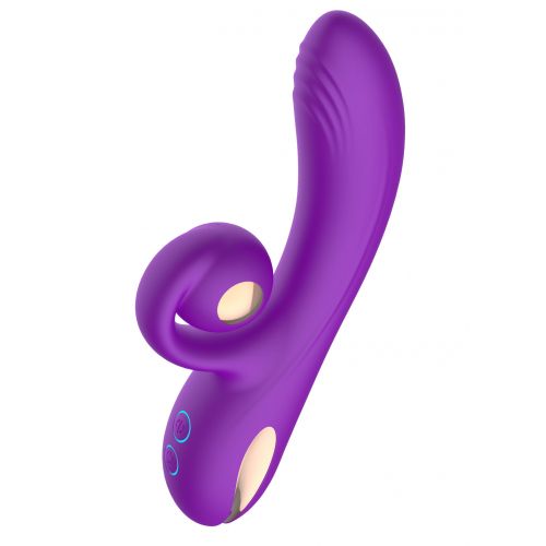 Фиолетовый вибратор-кролик с функцией вращения ствола Фиолетовый вибратор-кролик с функцией вращения ствола