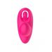 Розовый вагинально-клиторальный вибратор c функцией фингеринга
