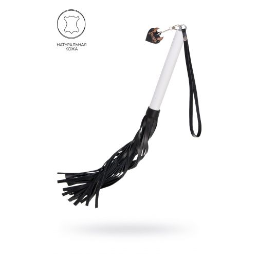 Плеть с белой рукоятью и чёрными хлыстами - 50 см. Плеть с белой рукоятью и чёрными хлыстами - 50 см.
