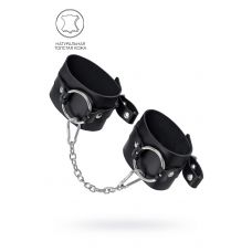 Черные оковы из толстой кожи с люверсами